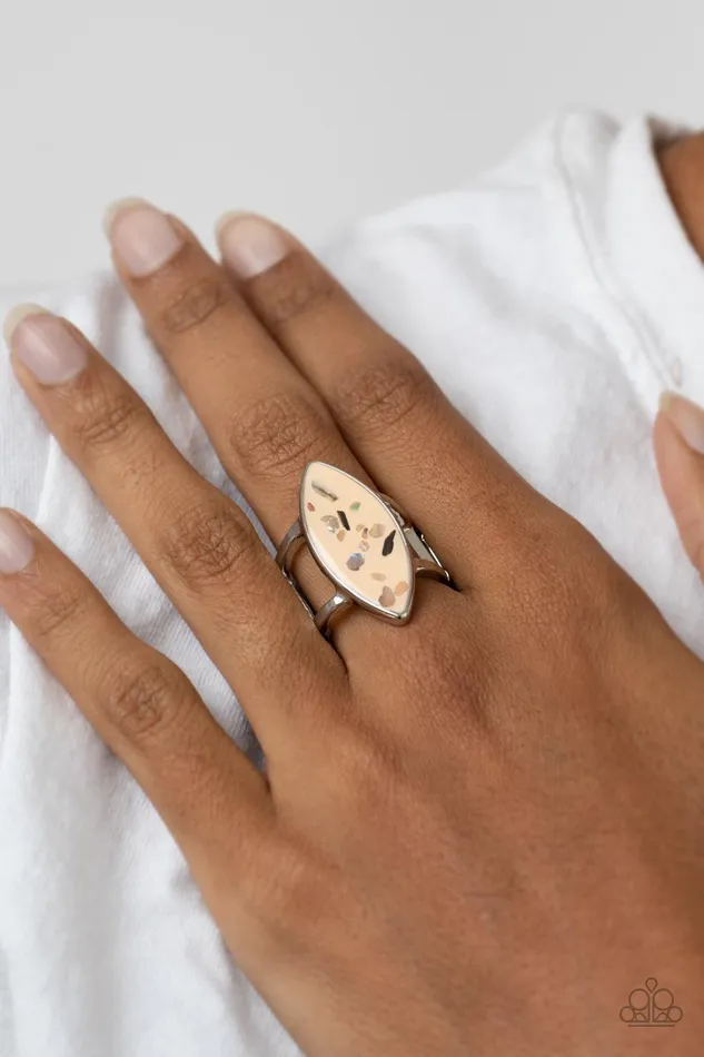 Paparazzi Accessories Rings Oceanic Odyssey Brown with Iridescent Fleck Silver Ring Paparazzi