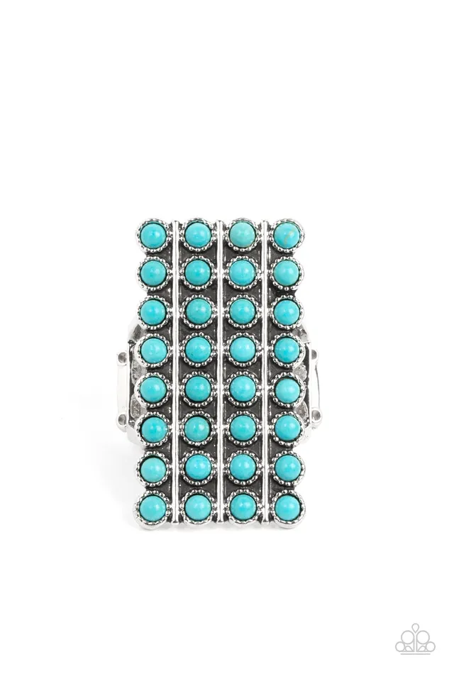 Paparazzi Accessories Rings Pack Your SADDLEBAGS Blue Turquoise Silver Rectangle Ring Paparazzi Paparazzi Accessories Rings Pack Your SADDLEBAGS Blue Turquoise Silver Rectangle Ring Paparazzi