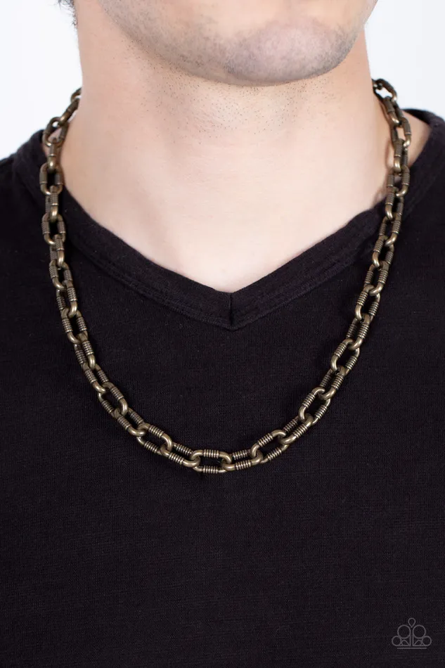 Paparazzi Accessories Rural Recruit Brass Chain Urban Necklace Paparazzi Necklaces
