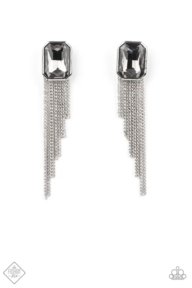 Paparazzi Accessories Save for a REIGNy Day Silver Smoky Gem Post Earrings Fashion Fix Exclusive January 2021 Paparazzi Earrings Paparazzi Accessories Save for a REIGNy Day Silver Smoky Gem Post Earrings Fashion Fix Exclusive January 2021 Paparazzi Earrings