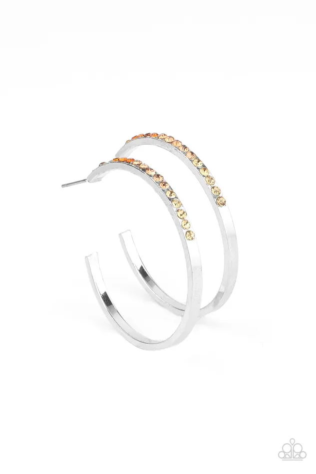 Paparazzi Accessories Somewhere Over the OMBRE Brown Rhinestone Silver Hoop Earrings Paparazzi Earrings Paparazzi Accessories Somewhere Over the OMBRE Brown Rhinestone Silver Hoop Earrings Paparazzi Earrings