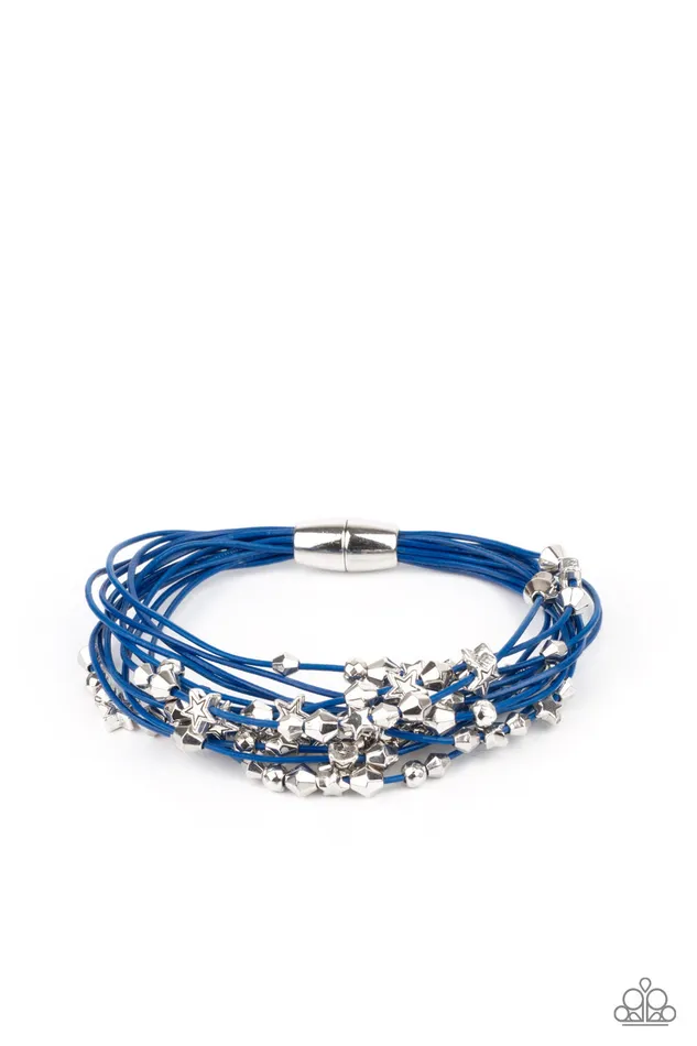 Paparazzi Accessories StarStudded Affair Blue Cord Silver Star Magnet Bracelet Paparazzi Bracelets Paparazzi Accessories StarStudded Affair Blue Cord Silver Star Magnet Bracelet Paparazzi Bracelets