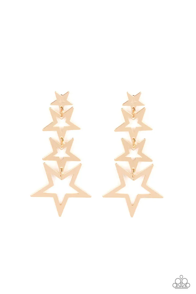 Paparazzi Accessories Superstar Crescendo Gold Star Post Earrings Paparazzi Earrings Paparazzi Accessories Superstar Crescendo Gold Star Post Earrings Paparazzi Earrings