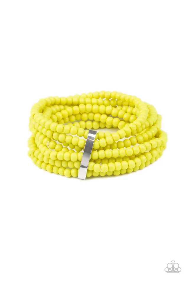 Paparazzi Accessories Thank Me LAYER Yellow Bead Silver Bracelet Paparazzi Bracelets Paparazzi Accessories Thank Me LAYER Yellow Bead Silver Bracelet Paparazzi Bracelets