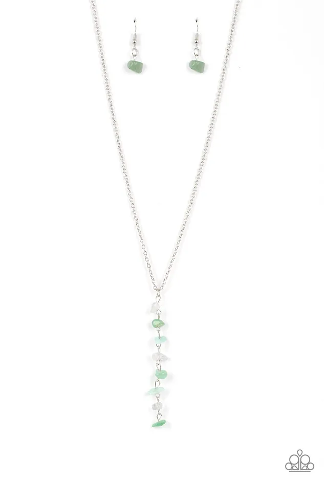 Paparazzi Accessories Tranquil Tidings Green Jade Stone Pebbles Silver Y Necklace Paparazzi Necklaces Paparazzi Accessories Tranquil Tidings Green Jade Stone Pebbles Silver Y Necklace Paparazzi Necklaces