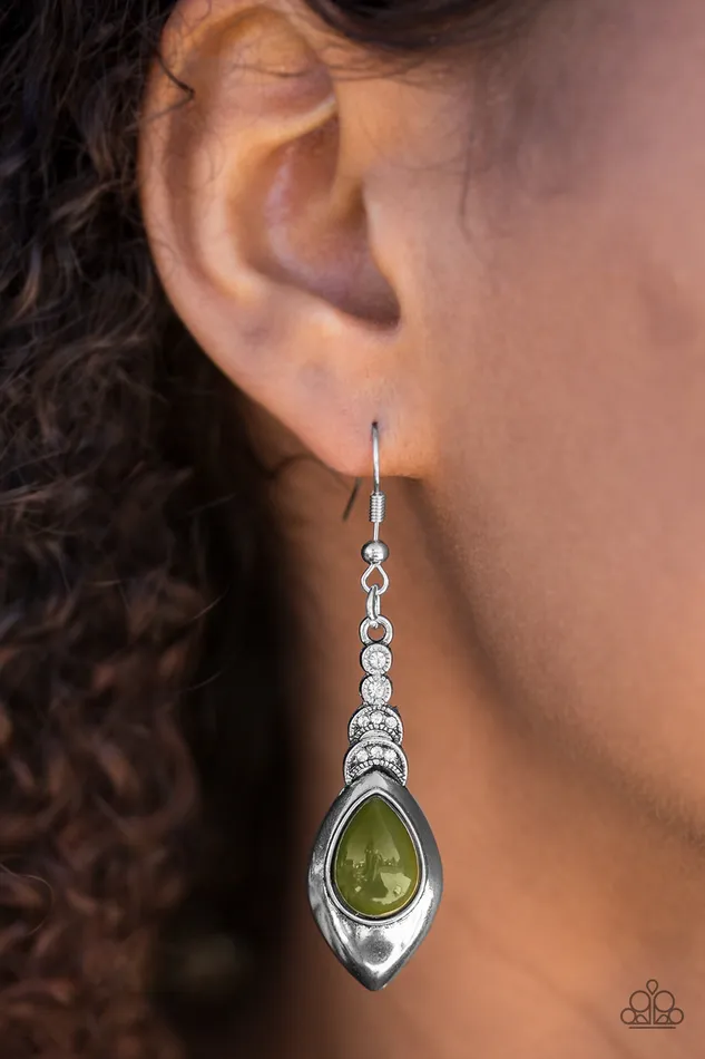 Paparazzi You Know Hue Green Teardrop Bead White Rhinestone Silver Earrings Paparazzi Accessories Earrings Paparazzi You Know Hue Green Teardrop Bead White Rhinestone Silver Earrings Paparazzi Accessories Earrings