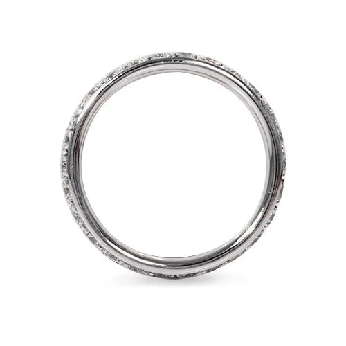 PAV WEDDING BAND IN WHITE GOLD WITH FULL ETERNITY OF DIAMONDS Penwarden Fine Jewellery Rings