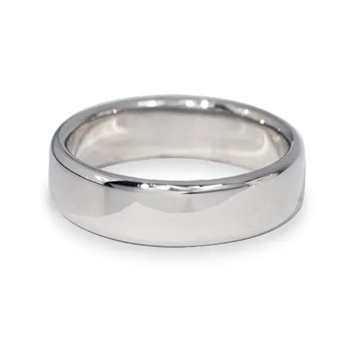 Penwarden Fine Jewellery Rings FLAT ROUNDED COMFORT BAND WHITE GOLD