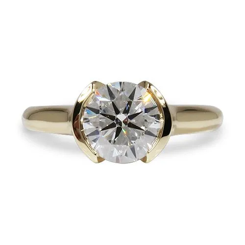 Penwarden Fine Jewellery Rings LAB GROWN DIAMOND SEMI BEZEL SETTING RING IN 14K YELLOW GOLD Penwarden Fine Jewellery Rings LAB GROWN DIAMOND SEMI BEZEL SETTING RING IN 14K YELLOW GOLD