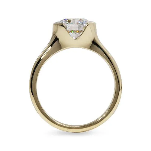Penwarden Fine Jewellery Rings LAB GROWN DIAMOND SEMI BEZEL SETTING RING IN 14K YELLOW GOLD Penwarden Fine Jewellery Rings LAB GROWN DIAMOND SEMI BEZEL SETTING RING IN 14K YELLOW GOLD