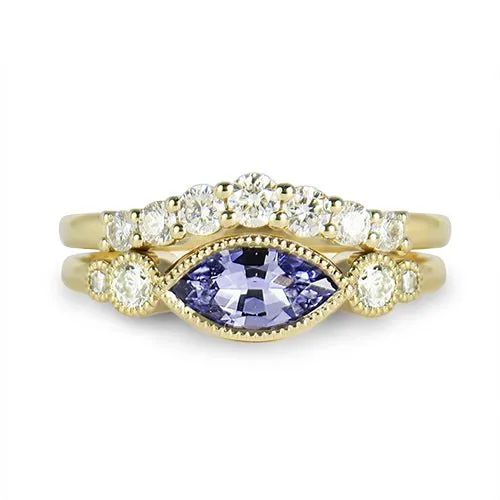 Penwarden Fine Jewellery Rings SEVEN DIAMOND FITTED BAND IN 14 KARAT YELLOW GOLD