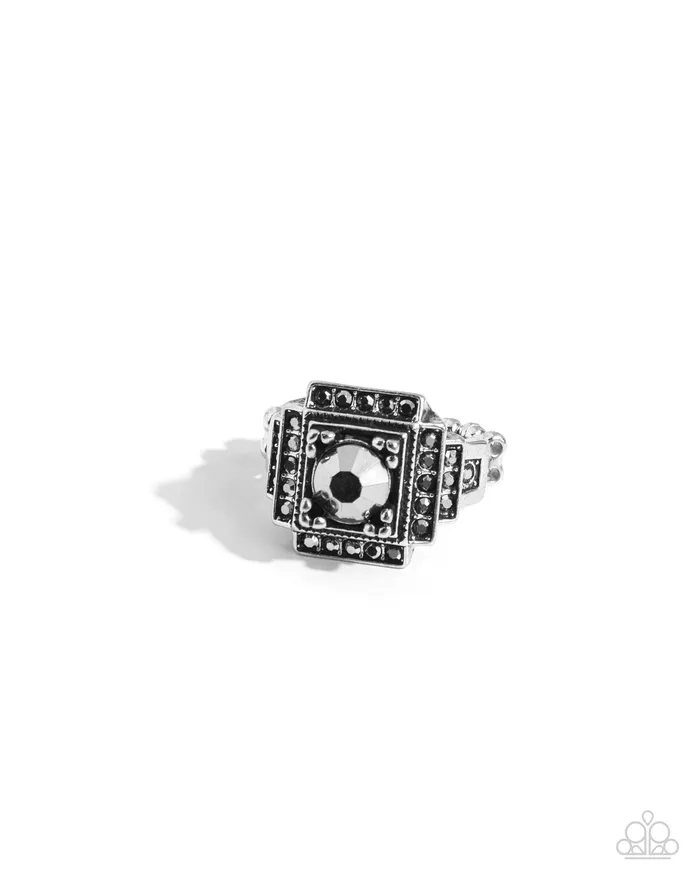 Polished Pantheon Silver Hematite Gem Ring Paparazzi Paparazzi Accessories Rings Polished Pantheon Silver Hematite Gem Ring Paparazzi Paparazzi Accessories Rings