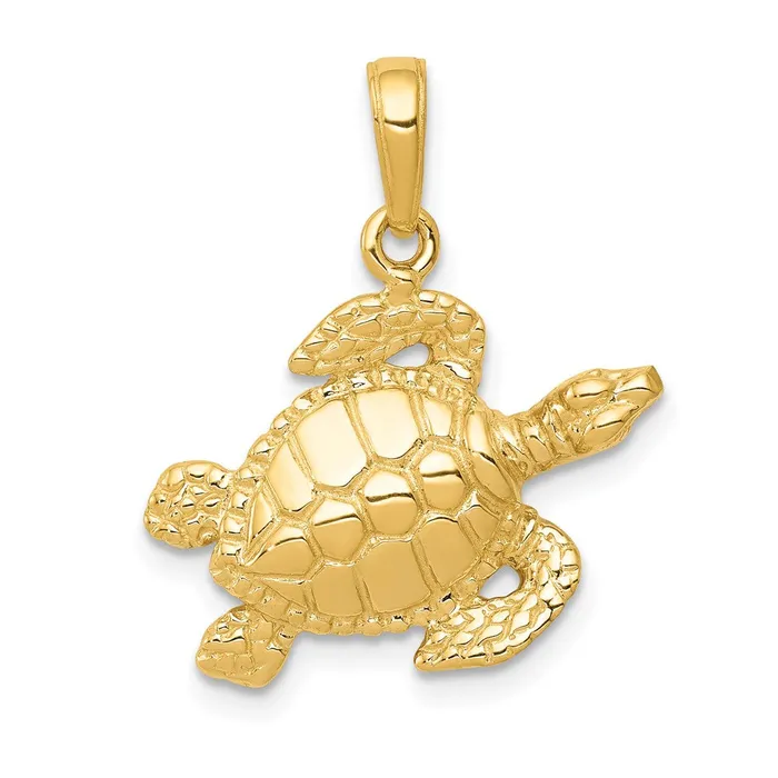 PreStyled Sets 14k Yellow Gold 198 mm Sea Turtle Pendant 198 grams Qgold