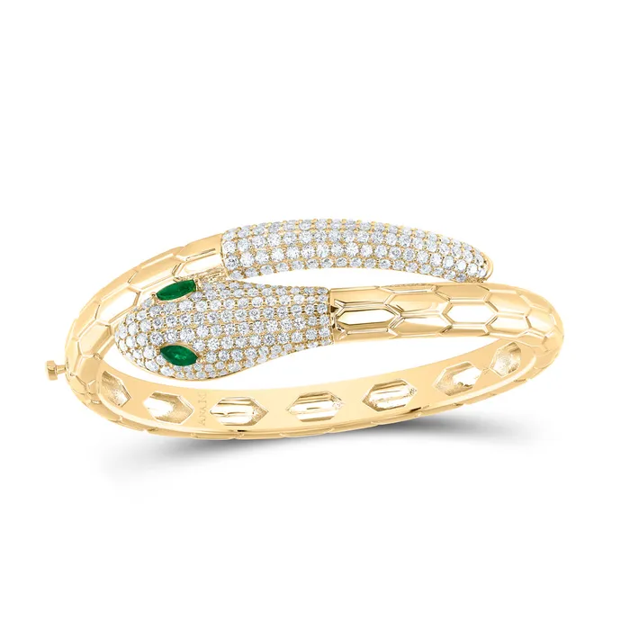 PreStyled Sets GND 14Kt Gold 3 38CtwDia Ana M 5X25Mm MqEm Nat Gem Snake Bangle47X57Mm PreStyled Sets GND 14Kt Gold 3 38CtwDia Ana M 5X25Mm MqEm Nat Gem Snake Bangle47X57Mm