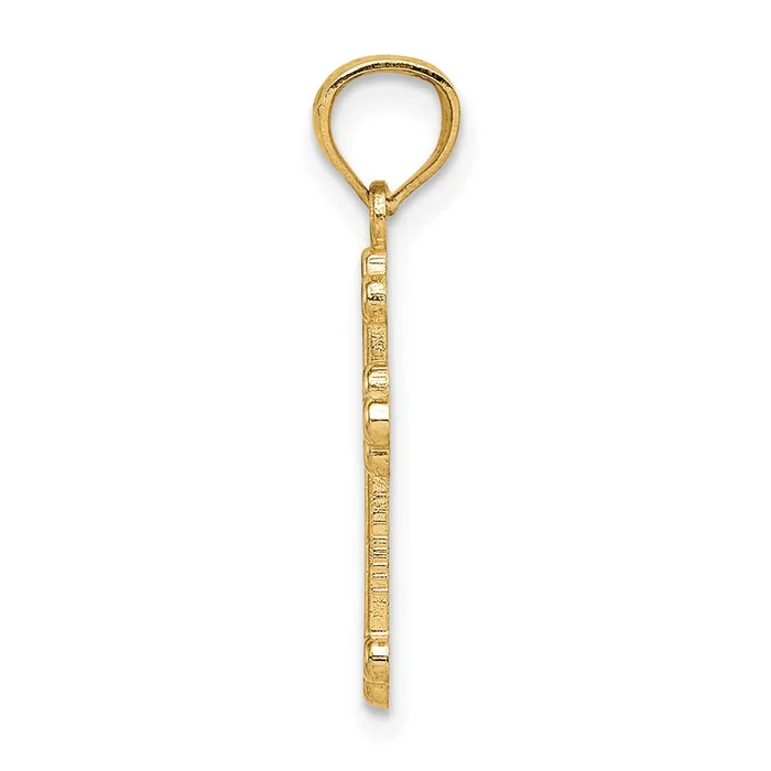 PreStyled Sets Qgold 14k Yellow Gold 115 mm Gold Polished Small Budded Cross 046 grams