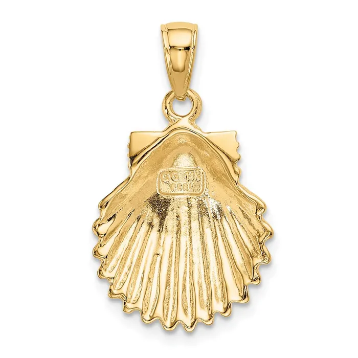 PreStyled Sets Qgold 14k Yellow Gold 15 mm Scallop Shell Pendant 245 grams PreStyled Sets Qgold 14k Yellow Gold 15 mm Scallop Shell Pendant 245 grams