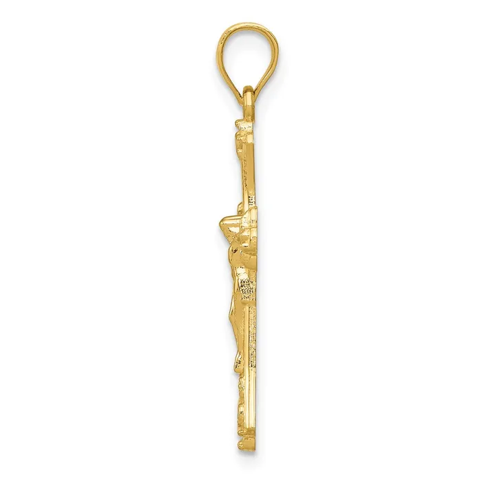 PreStyled Sets Qgold 14k Yellow Gold 16 mm Crucifix Pendant 094 grams PreStyled Sets Qgold 14k Yellow Gold 16 mm Crucifix Pendant 094 grams