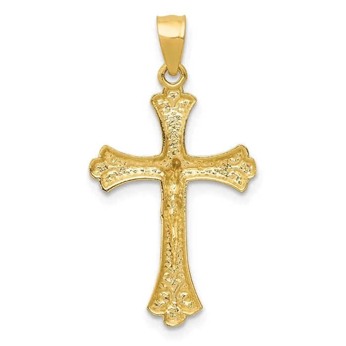 PreStyled Sets Qgold 14k Yellow Gold 16 mm Crucifix Pendant 094 grams PreStyled Sets Qgold 14k Yellow Gold 16 mm Crucifix Pendant 094 grams