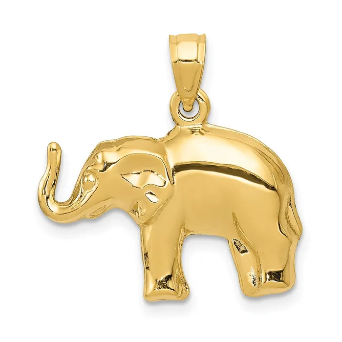PreStyled Sets Qgold 14k Yellow Gold 21 mm Elephant Pendant 107 grams