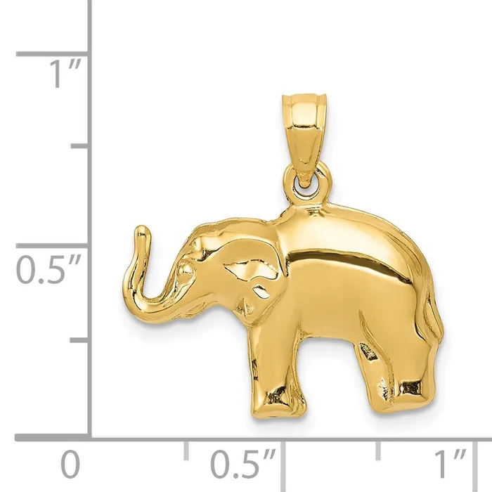 PreStyled Sets Qgold 14k Yellow Gold 21 mm Elephant Pendant 107 grams PreStyled Sets Qgold 14k Yellow Gold 21 mm Elephant Pendant 107 grams