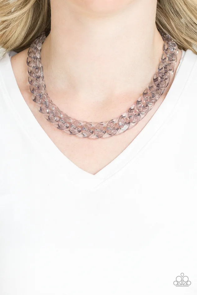 Put it on Ice Paparazzi Silver Acrylic Link Necklace Paparazzi Accessories Necklaces Put it on Ice Paparazzi Silver Acrylic Link Necklace Paparazzi Accessories Necklaces