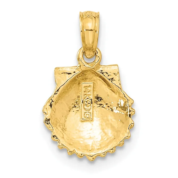 Qgold 10k Yellow Gold 10 mm Scallop Shell Pendant 065 grams PreStyled Sets Qgold 10k Yellow Gold 10 mm Scallop Shell Pendant 065 grams PreStyled Sets