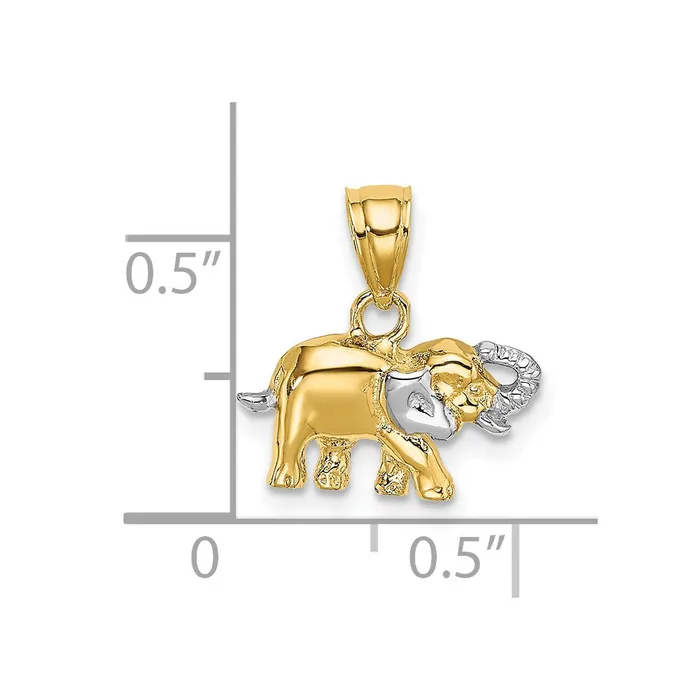 Qgold 10k Yellow wRhodium 1366 mm Small Elephant Charm 084 grams Charm Necklaces Qgold 10k Yellow wRhodium 1366 mm Small Elephant Charm 084 grams Charm Necklaces