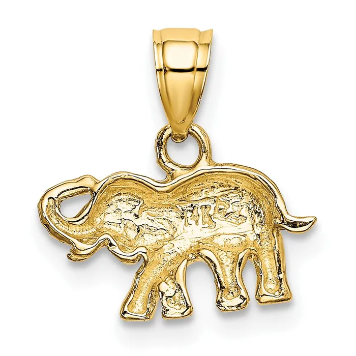 Qgold 10k Yellow wRhodium 1366 mm Small Elephant Charm 084 grams Charm Necklaces Qgold 10k Yellow wRhodium 1366 mm Small Elephant Charm 084 grams Charm Necklaces