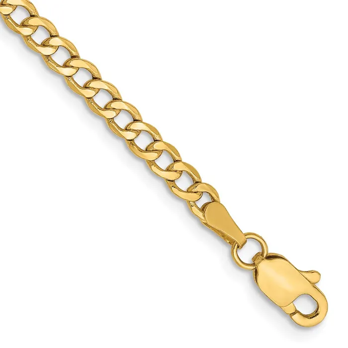 Qgold 14k 285mm SemiSolid Curb Chain Bracelet 133 grams Bracelets