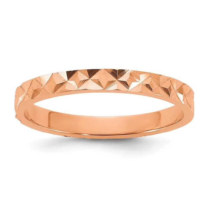 Qgold 14K Rose Gold Madi K Diamondcut Design 2mm Band Baby Childrens Ring 088 grams Rings Qgold 14K Rose Gold Madi K Diamondcut Design 2mm Band Baby Childrens Ring 088 grams Rings
