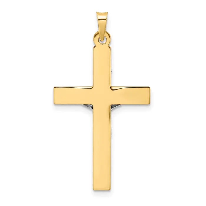 Qgold 14k Twotone 1925 mm Polished Solid INRI Crucifix Pendant 197 grams Rings