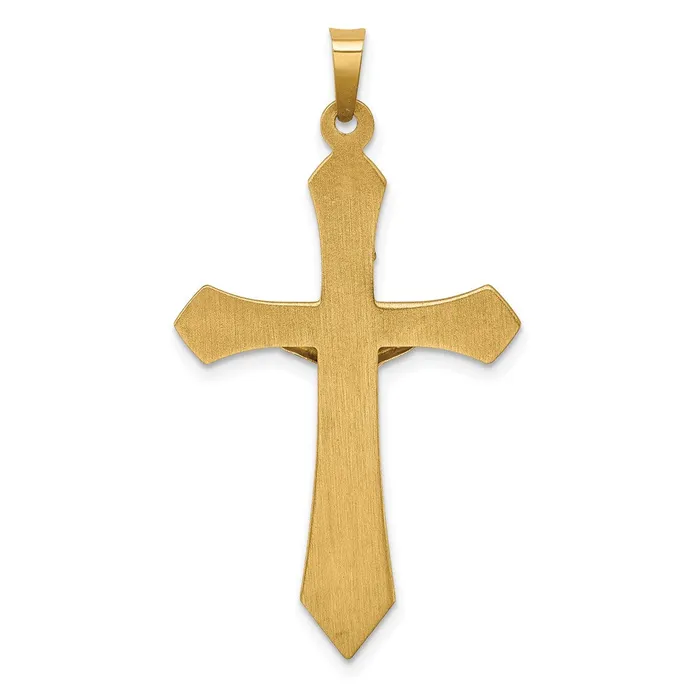 Qgold 14k Twotone 22 mm Polished INRI Crucifix Pendant 136 grams Rings