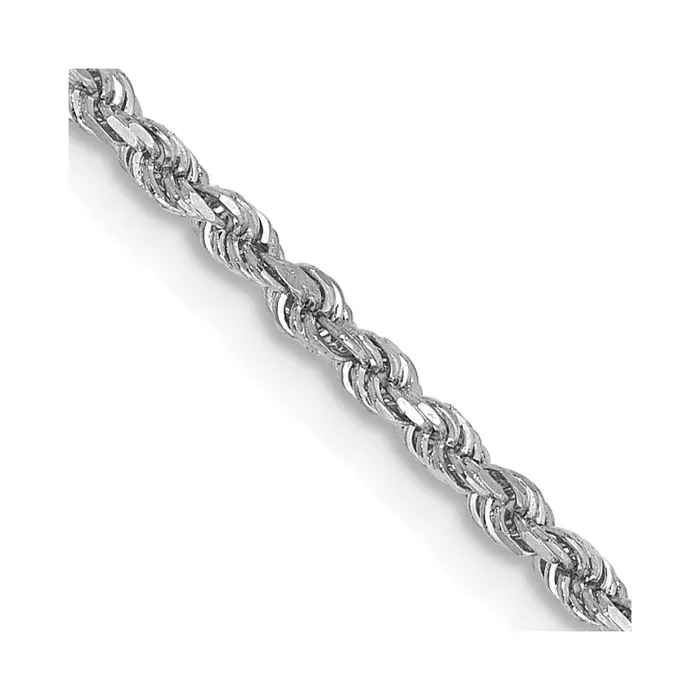 Qgold 14k White Gold 175 mm Diamondcut Rope with Lobster Clasp Chain 396 grams Rings Qgold 14k White Gold 175 mm Diamondcut Rope with Lobster Clasp Chain 396 grams Rings
