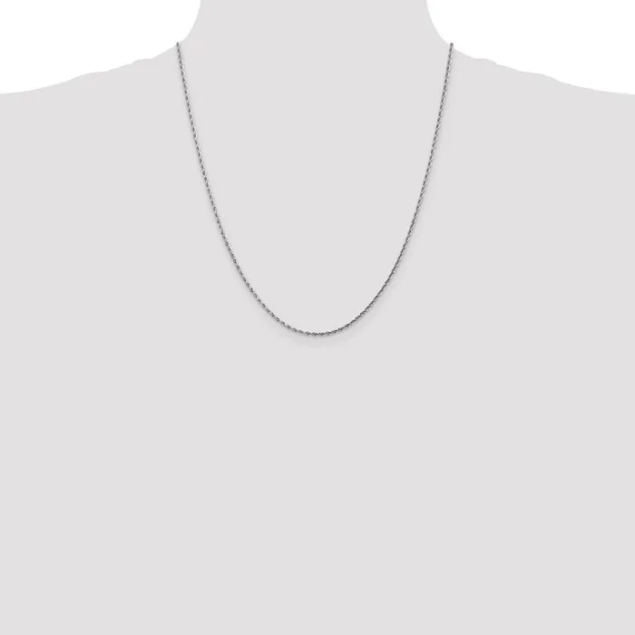 Qgold 14k White Gold 175 mm Diamondcut Rope with Lobster Clasp Chain 396 grams Rings Qgold 14k White Gold 175 mm Diamondcut Rope with Lobster Clasp Chain 396 grams Rings