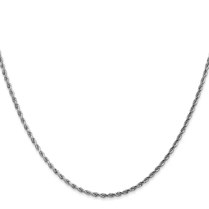 Qgold 14k White Gold 175 mm Diamondcut Rope with Lobster Clasp Chain 396 grams Rings Qgold 14k White Gold 175 mm Diamondcut Rope with Lobster Clasp Chain 396 grams Rings
