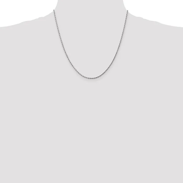 Qgold 14k White Gold 175 mm Diamondcut Rope with Lobster Clasp Chain 396 grams Rings Qgold 14k White Gold 175 mm Diamondcut Rope with Lobster Clasp Chain 396 grams Rings