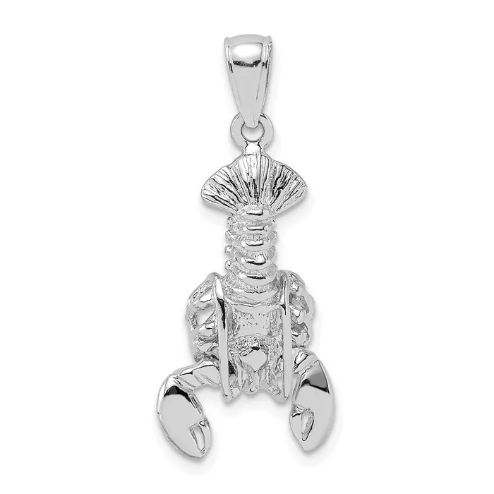 Qgold 14k White Gold 128 mm Moveable Lobster Charm 294 grams Charm Necklaces Qgold 14k White Gold 128 mm Moveable Lobster Charm 294 grams Charm Necklaces