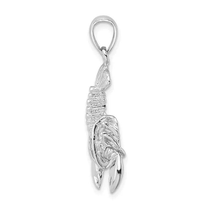 Qgold 14k White Gold 128 mm Moveable Lobster Charm 294 grams Charm Necklaces Qgold 14k White Gold 128 mm Moveable Lobster Charm 294 grams Charm Necklaces