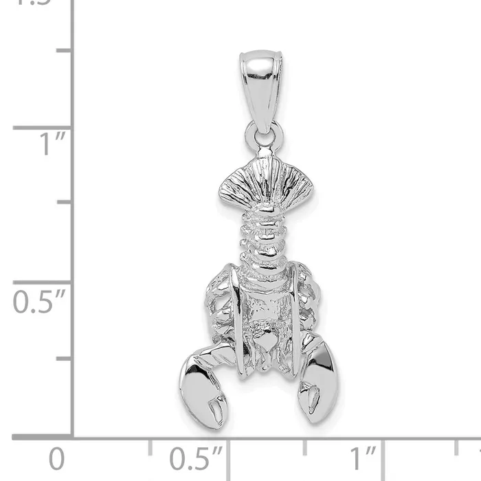 Qgold 14k White Gold 128 mm Moveable Lobster Charm 294 grams Charm Necklaces Qgold 14k White Gold 128 mm Moveable Lobster Charm 294 grams Charm Necklaces