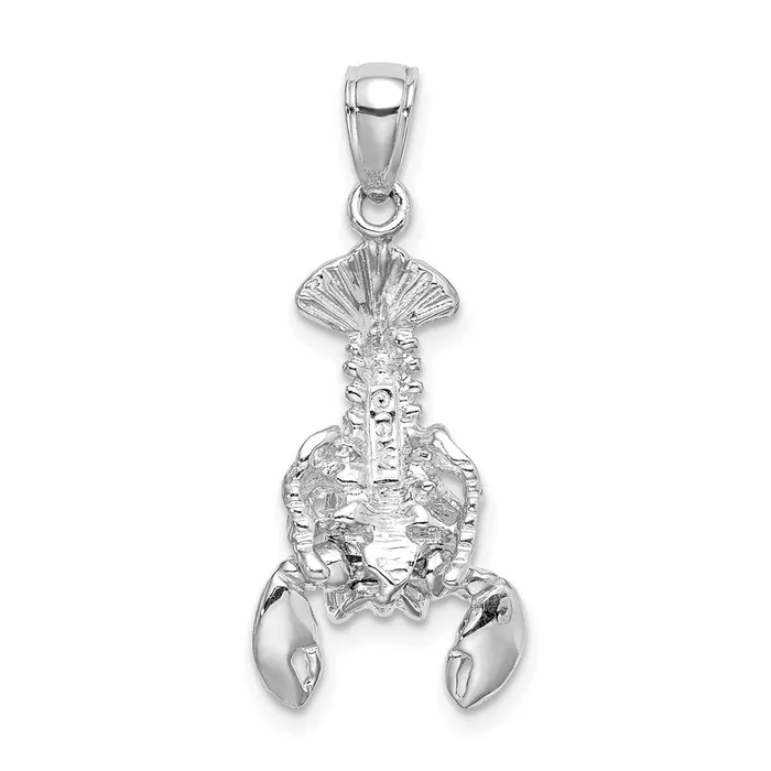 Qgold 14k White Gold 128 mm Moveable Lobster Charm 294 grams Charm Necklaces Qgold 14k White Gold 128 mm Moveable Lobster Charm 294 grams Charm Necklaces