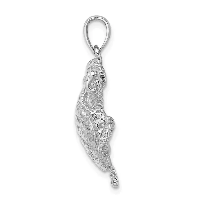 Qgold 14k White Gold 264 mm Textured Sea Turtle Charm 357 grams Charm Necklaces Qgold 14k White Gold 264 mm Textured Sea Turtle Charm 357 grams Charm Necklaces