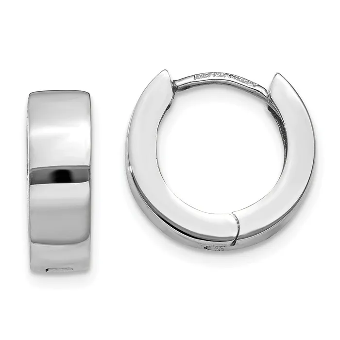 Qgold 14k White Gold 45 mm Hinged Hoop Earrings 309 grams Earrings
