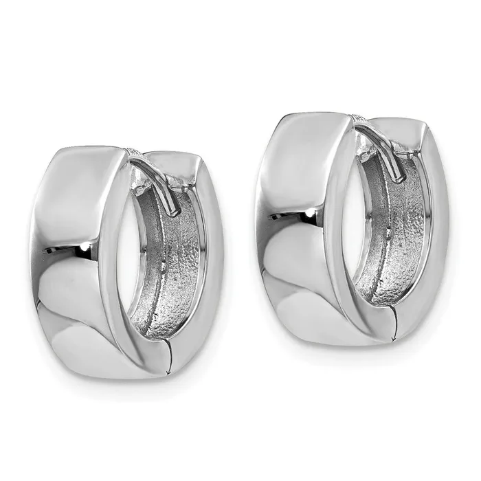 Qgold 14k White Gold 45 mm Hinged Hoop Earrings 309 grams Earrings