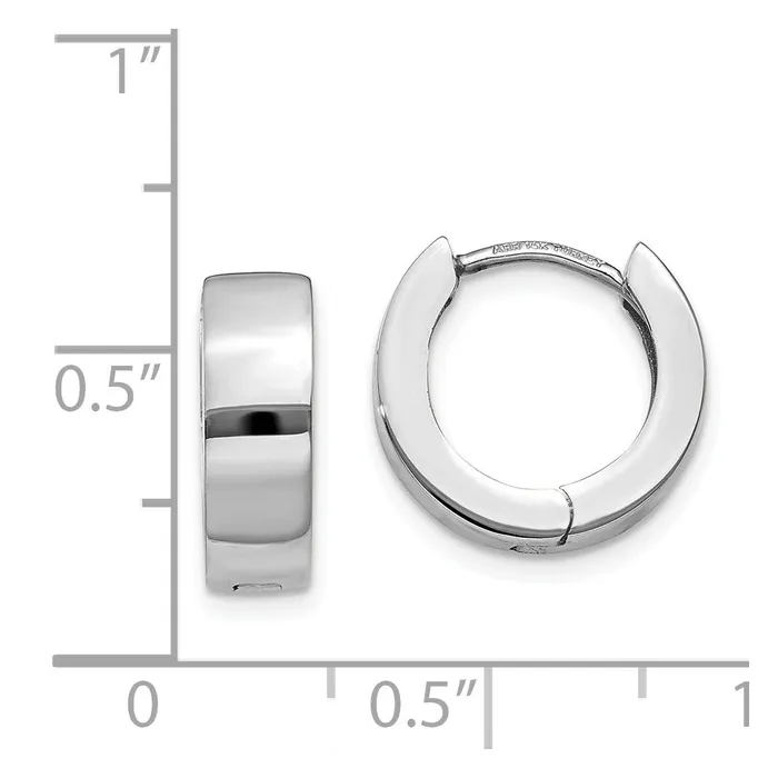 Qgold 14k White Gold 45 mm Hinged Hoop Earrings 309 grams Earrings