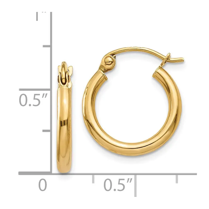 Qgold 14k Yellow Gold 15 mm Lightweight Tube Hoop Earrings 084 grams Earrings Qgold 14k Yellow Gold 15 mm Lightweight Tube Hoop Earrings 084 grams Earrings