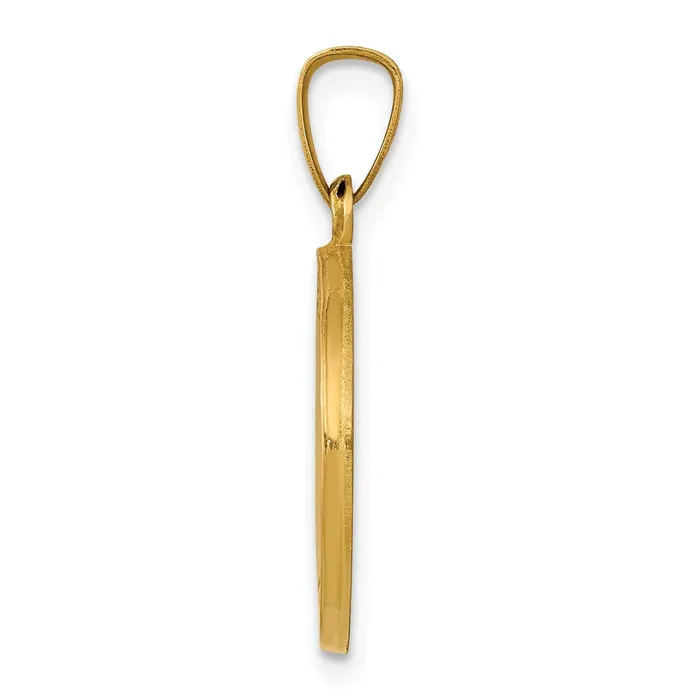 Qgold 14k Yellow Gold 15 mm Polished and Satin St Joseph Medal Hollow Pendant 088 grams Necklaces