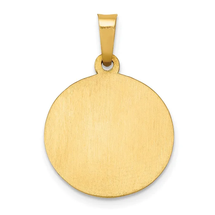 Qgold 14k Yellow Gold 15 mm Polished and Satin St Joseph Medal Hollow Pendant 088 grams Necklaces
