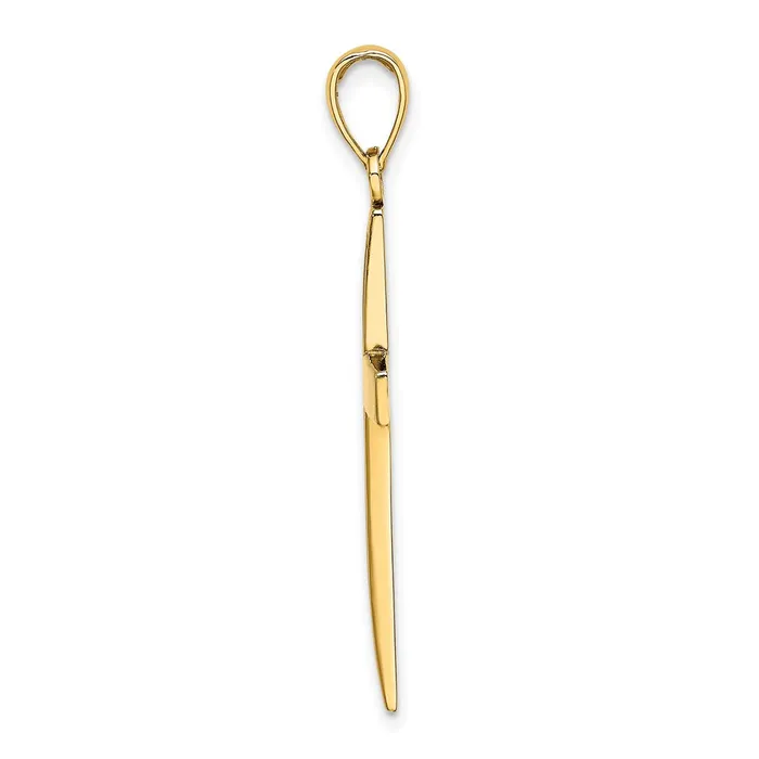 Qgold 14k Yellow Gold 175 mm Polished Beveled Cross Charm 264 grams Charm Necklaces Qgold 14k Yellow Gold 175 mm Polished Beveled Cross Charm 264 grams Charm Necklaces