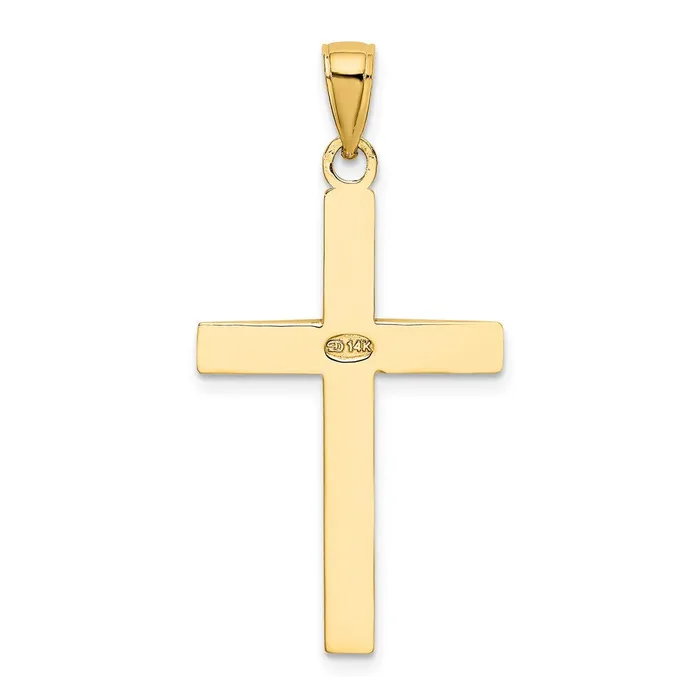 Qgold 14k Yellow Gold 175 mm Polished Beveled Cross Charm 264 grams Charm Necklaces Qgold 14k Yellow Gold 175 mm Polished Beveled Cross Charm 264 grams Charm Necklaces