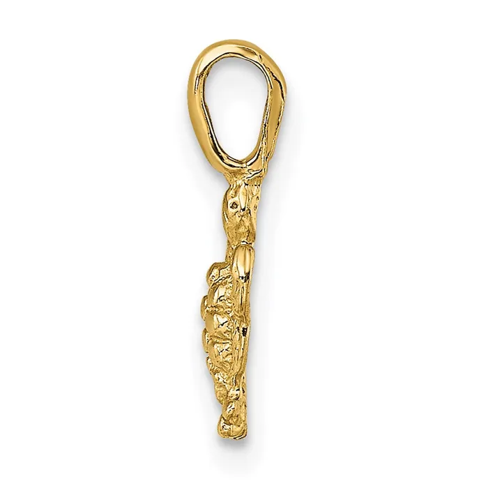 Qgold 14k Yellow Gold 62 mm Mini Sea Turtle with Fixed Bail Charm 034 grams Charm Necklaces Qgold 14k Yellow Gold 62 mm Mini Sea Turtle with Fixed Bail Charm 034 grams Charm Necklaces